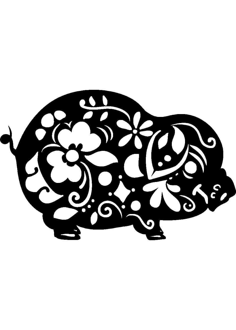 Трафарет свиньи