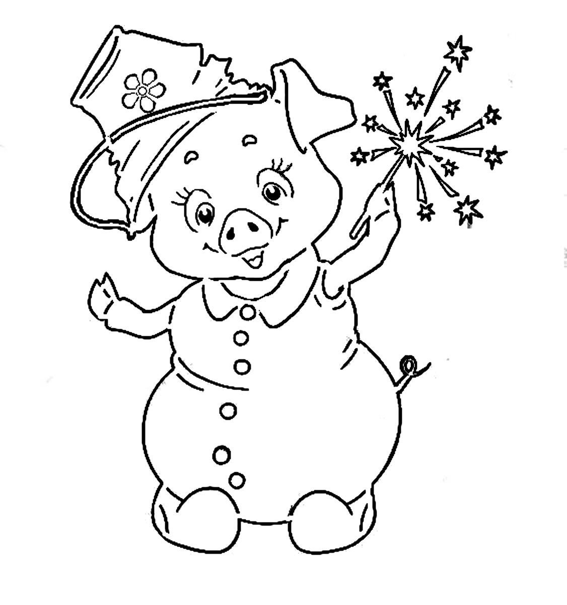 Свинья рисунок