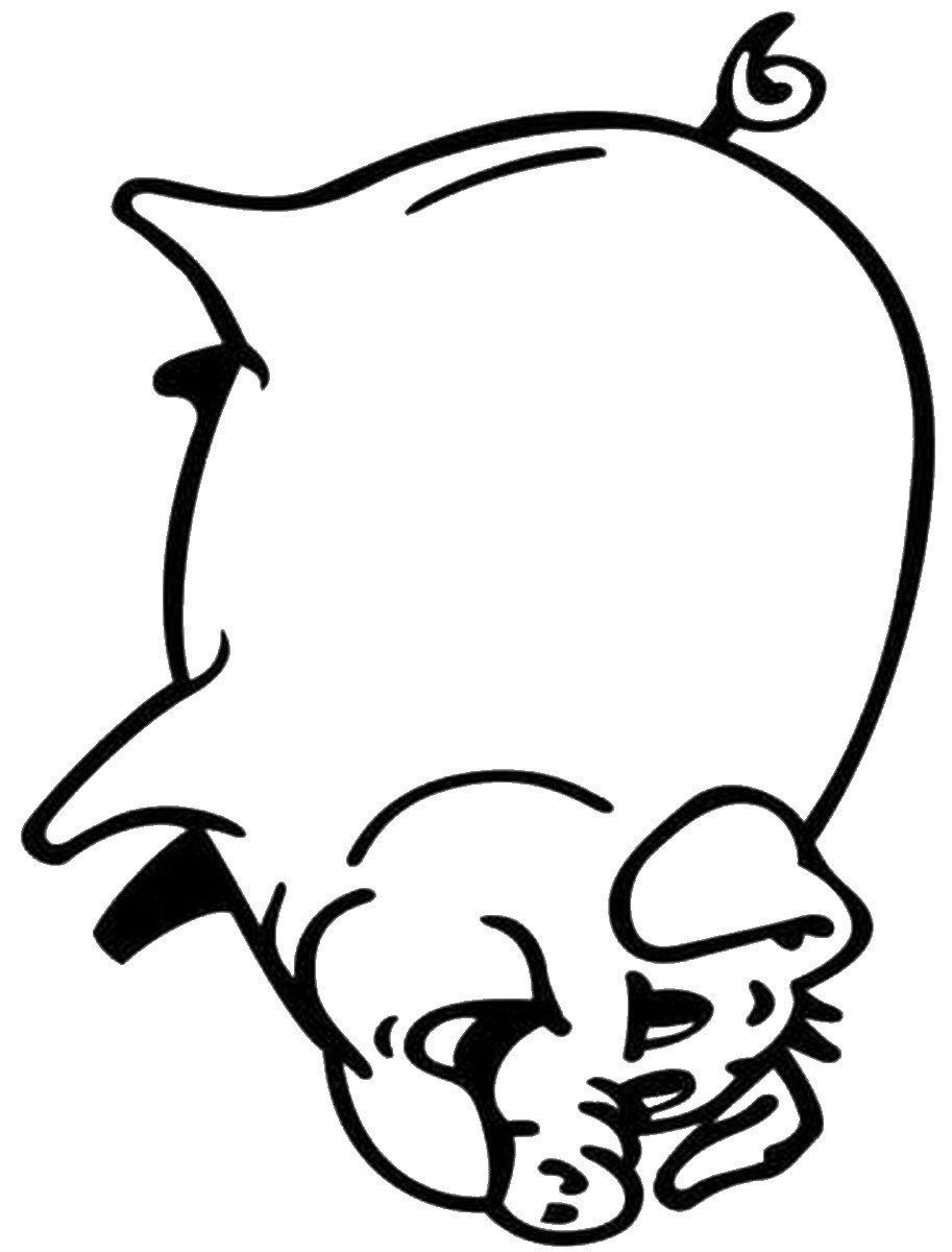 Белый силуэт свиньи