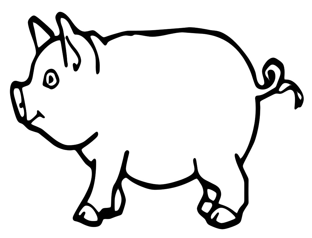 Свинья раскраска для детей 2-3 лет