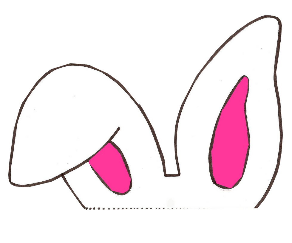 Трафарет кроличьих ушек