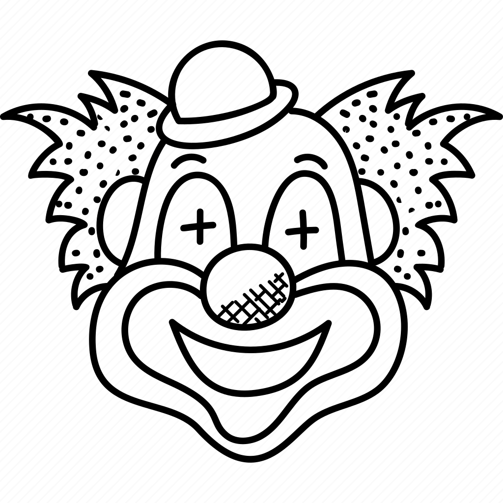 Контур лица клоуна