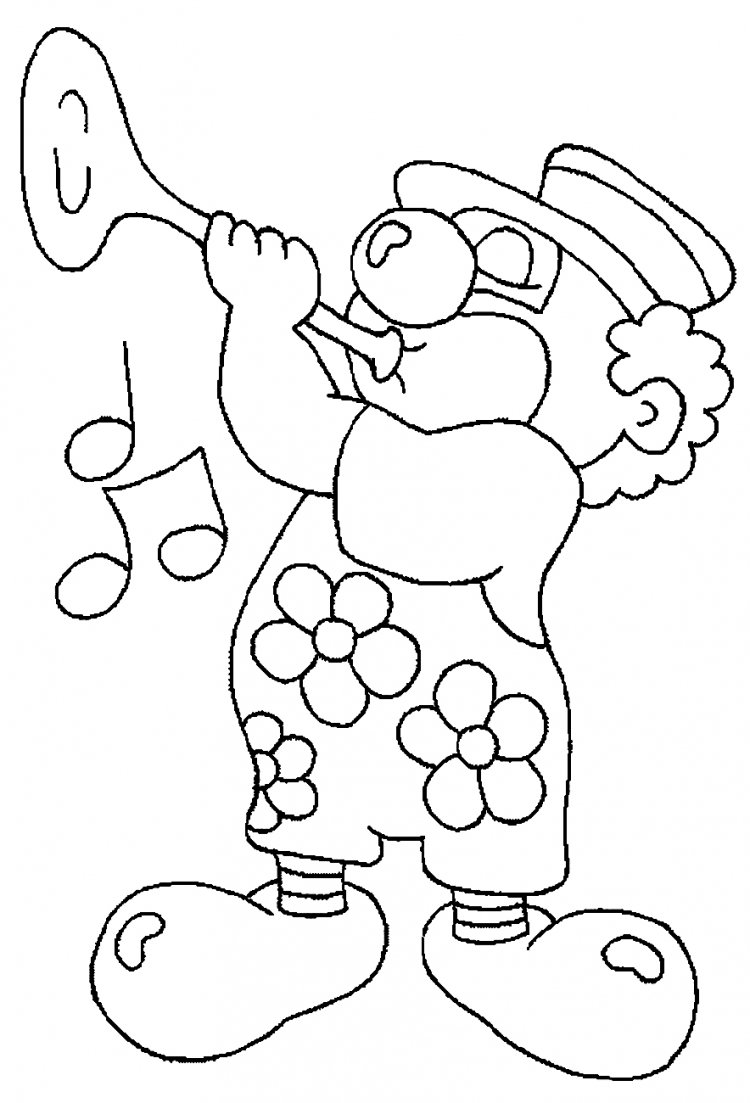 Лицо клоуна раскраска