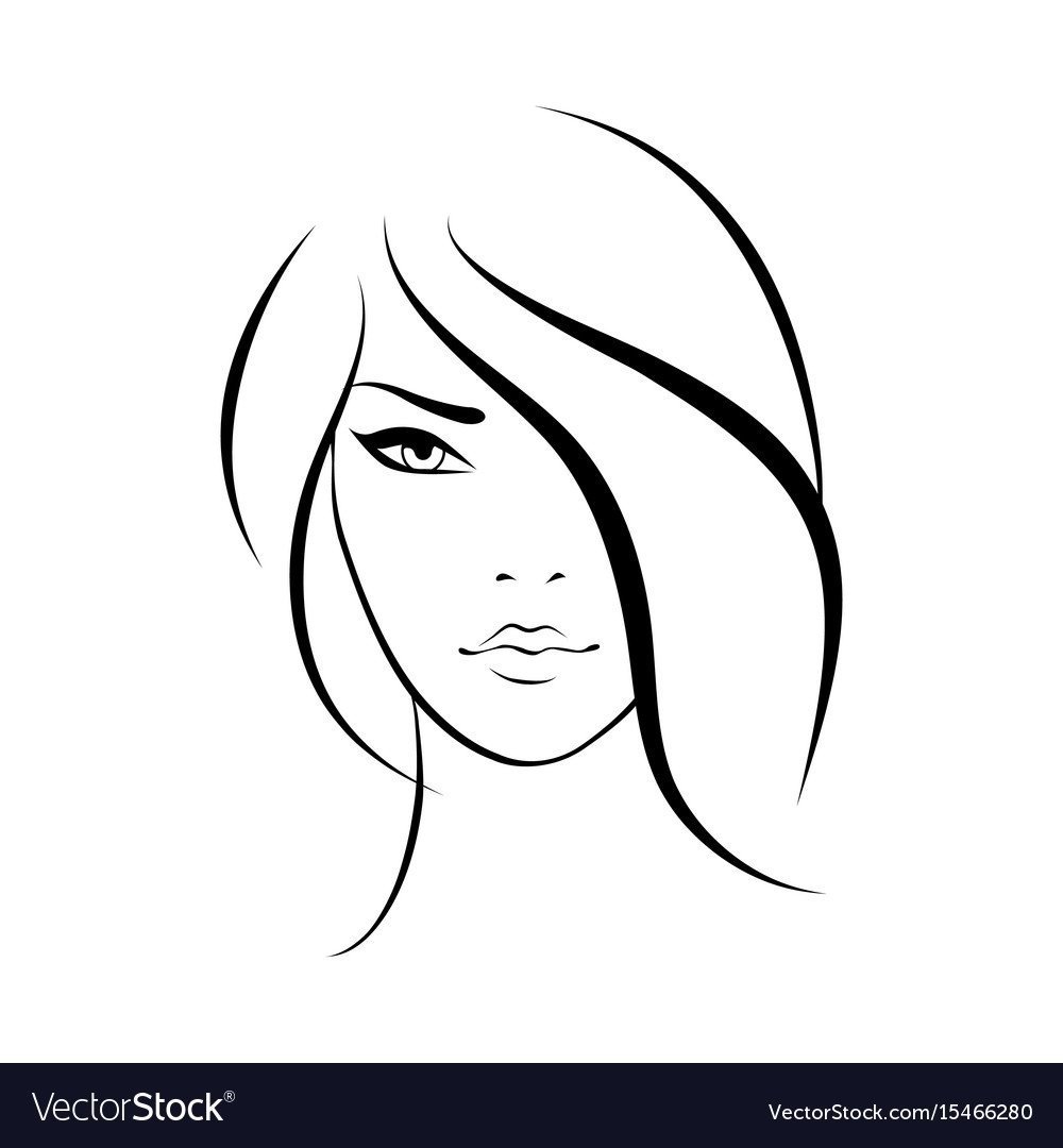 Контур женской головы