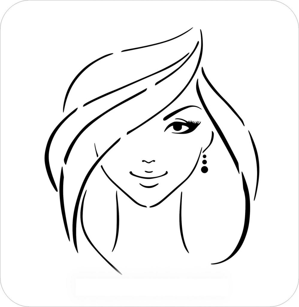 Трафарет лица девушки для торта