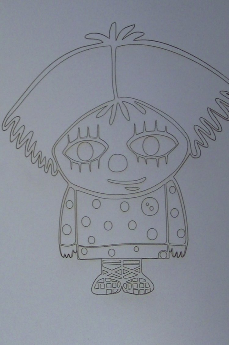 Трафарет домовенка