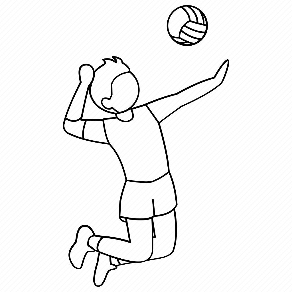 Силуэт волейболиста в прыжке
