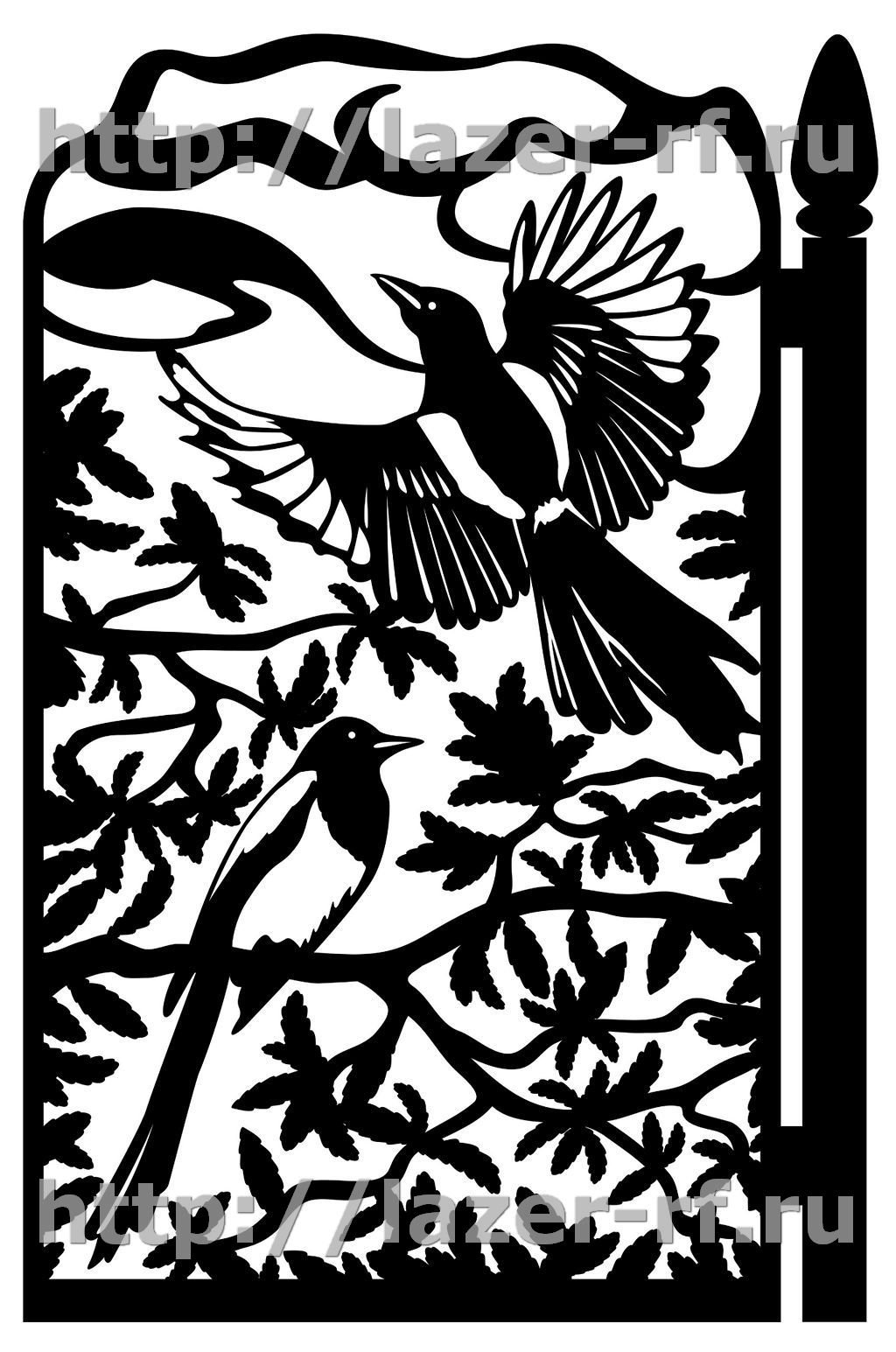 Силуэты природы для лазерной резки
