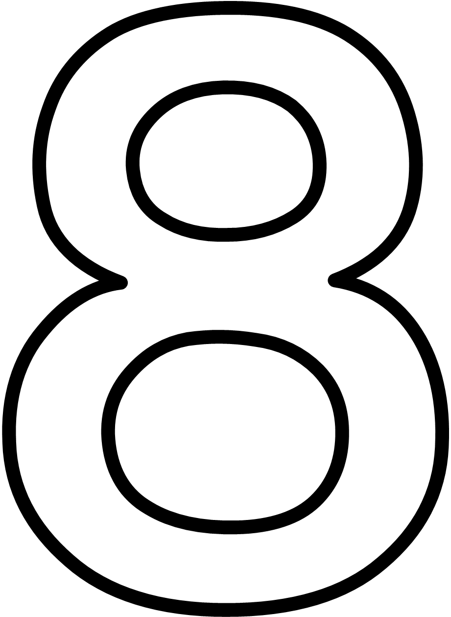 Цифра 8 раскраска для детей