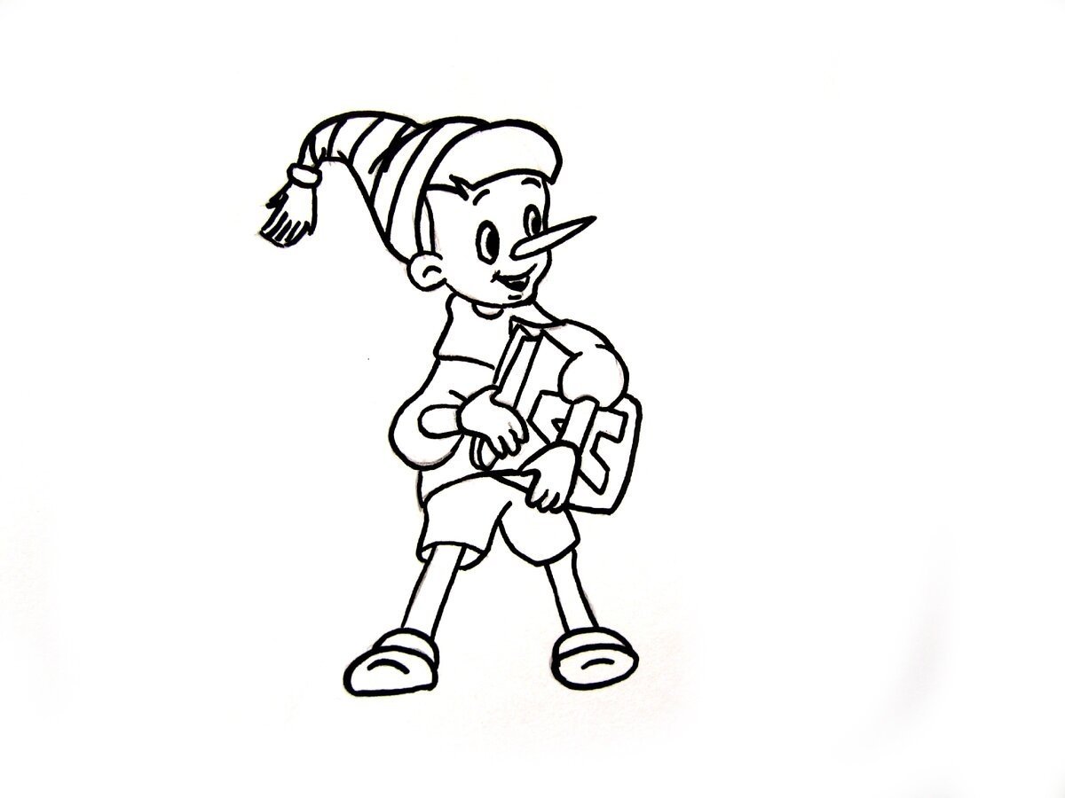 Раскраска персонажи сказки золотой ключик