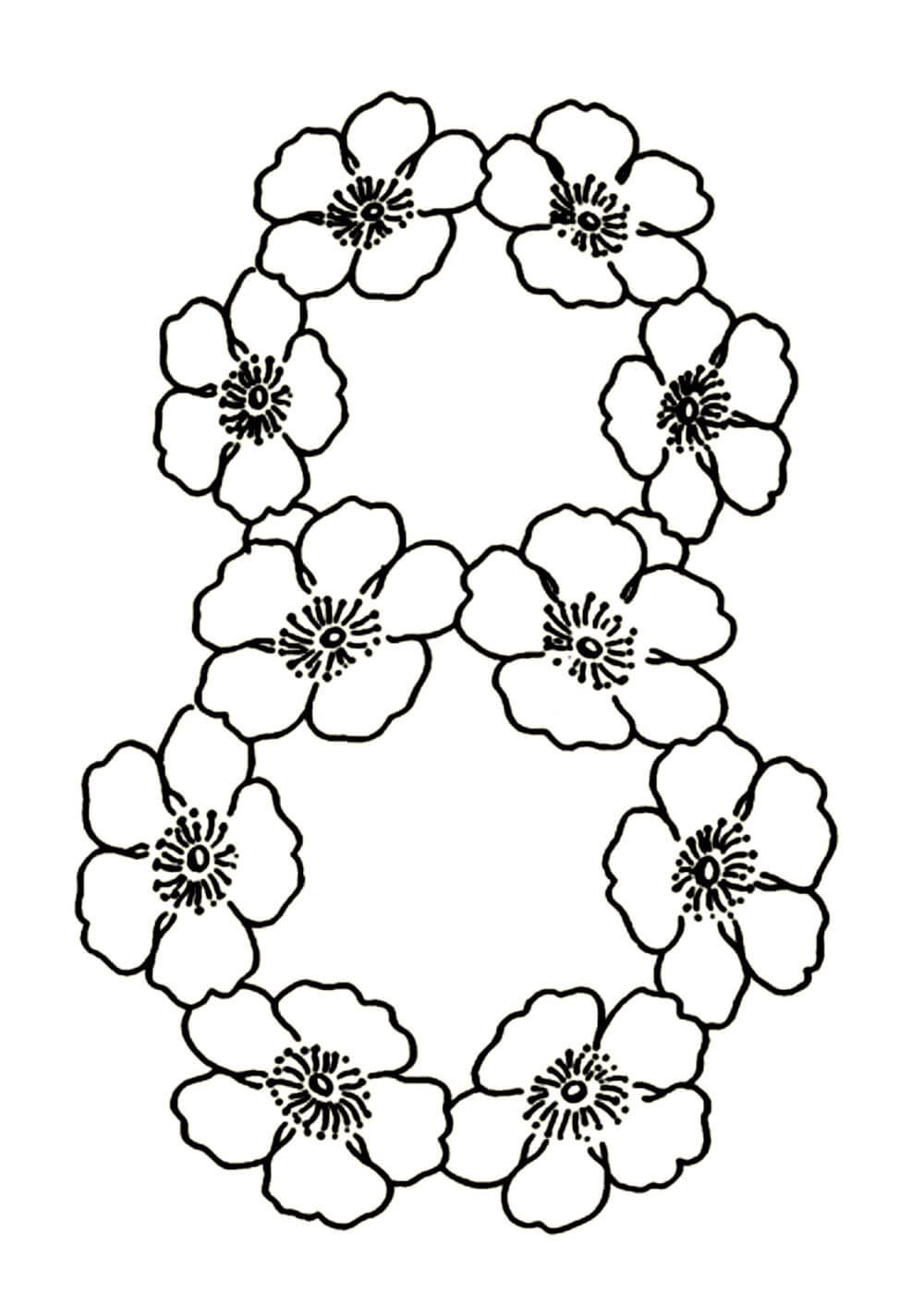 Восьмерка объемная трафарет