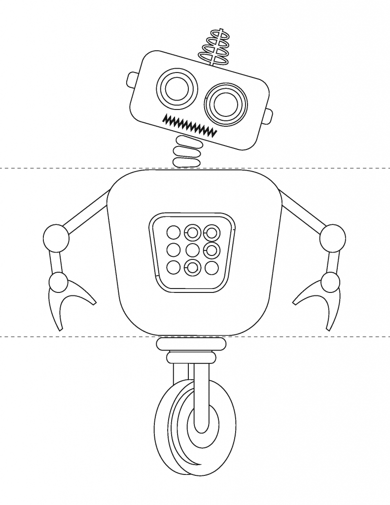 Трафарет робота для раскрашивания