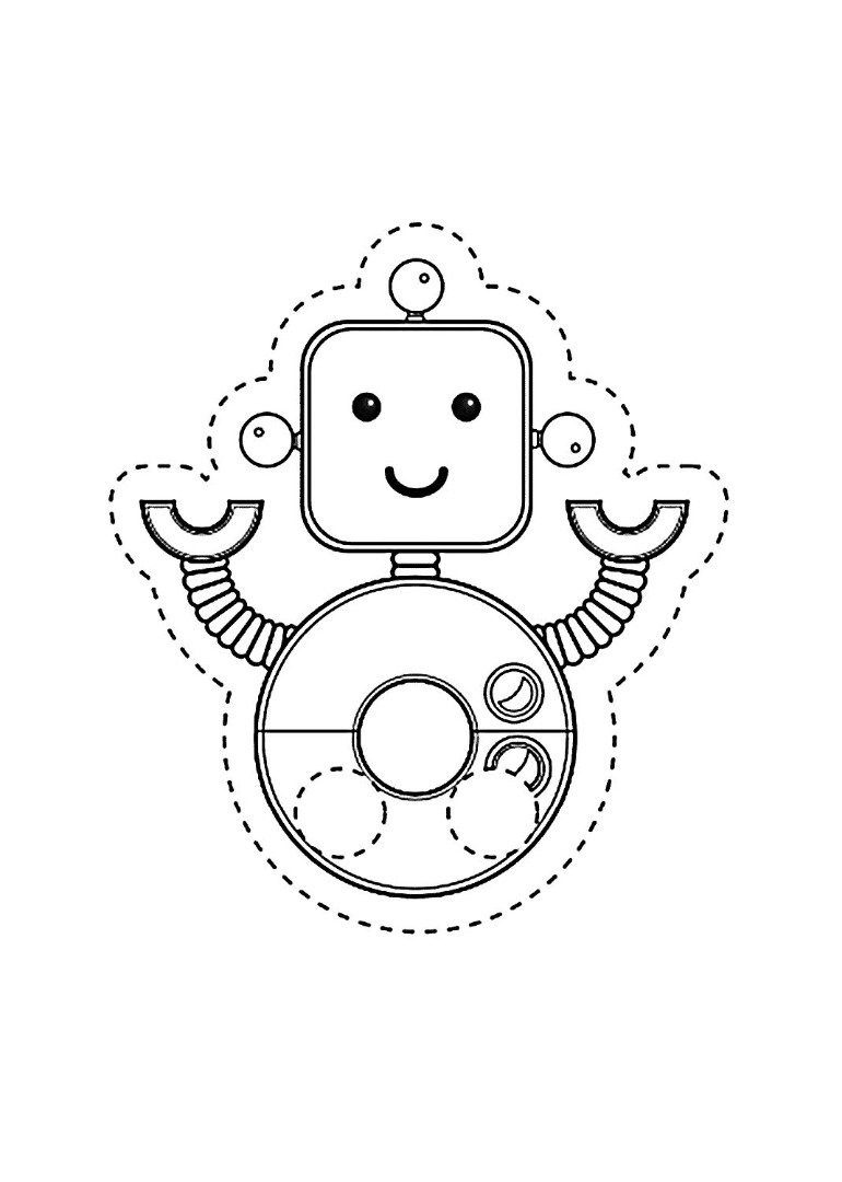 Робот на колесах раскраска