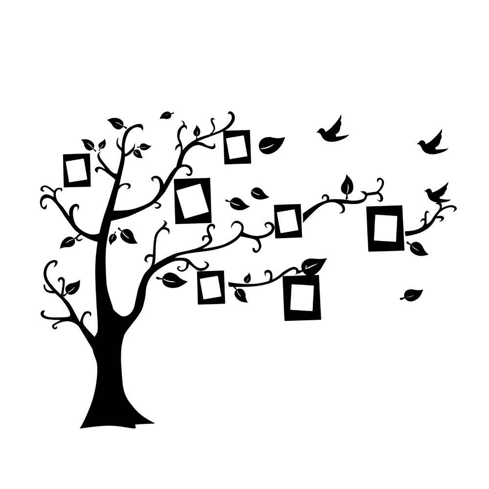 Наклейка на стену дерево с рамками