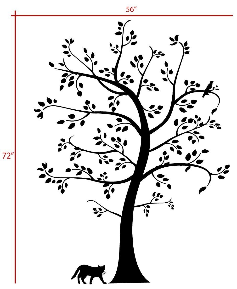 Трафарет дерева на стену большой