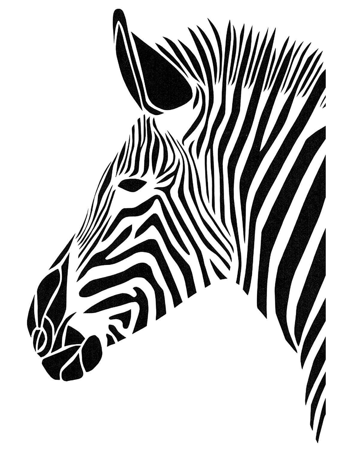 Зебра трафарет шаблон