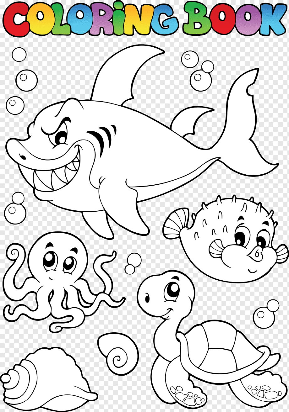 Раскраски морские обитатели для детей 3-4 лет