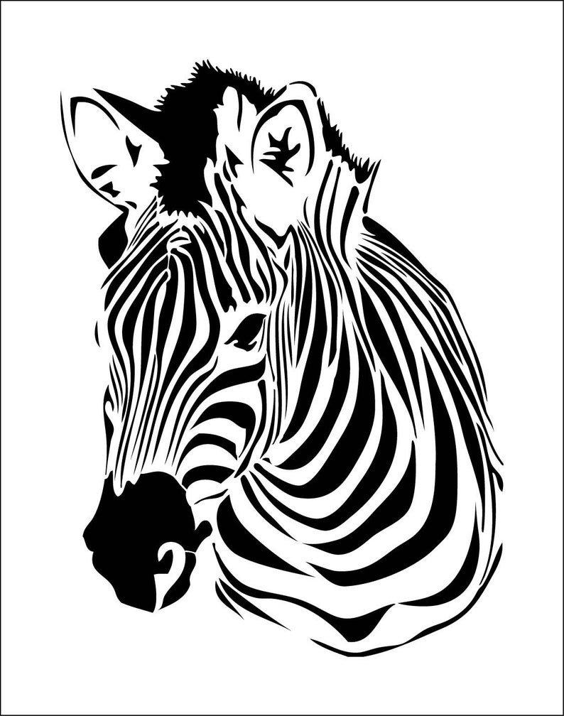 Голова зебры трафарет