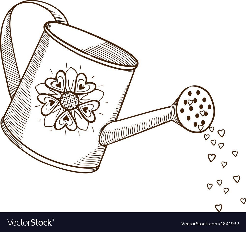 Вытынанка лейка с цветам