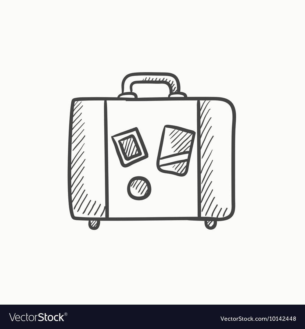 Чемодан сбоку вектор