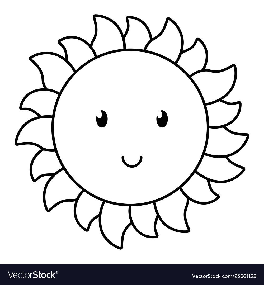 Солнышко вектор чб
