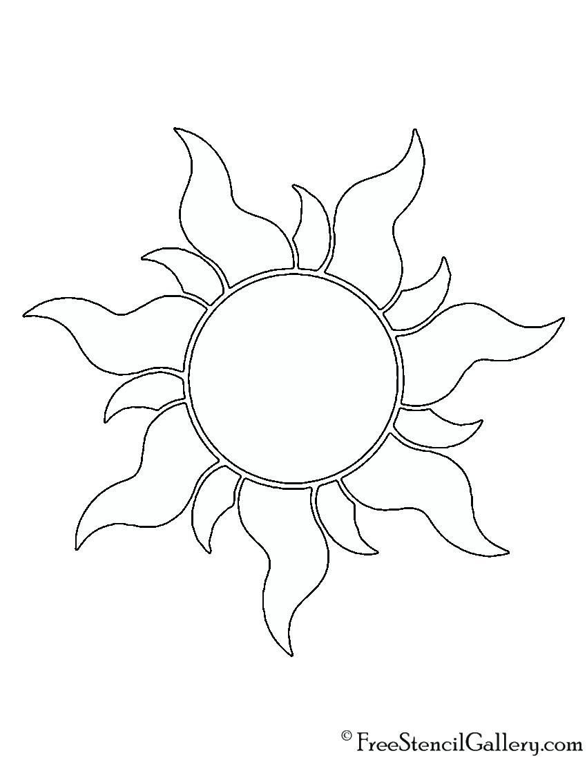 Трафарет солнца для вырезания