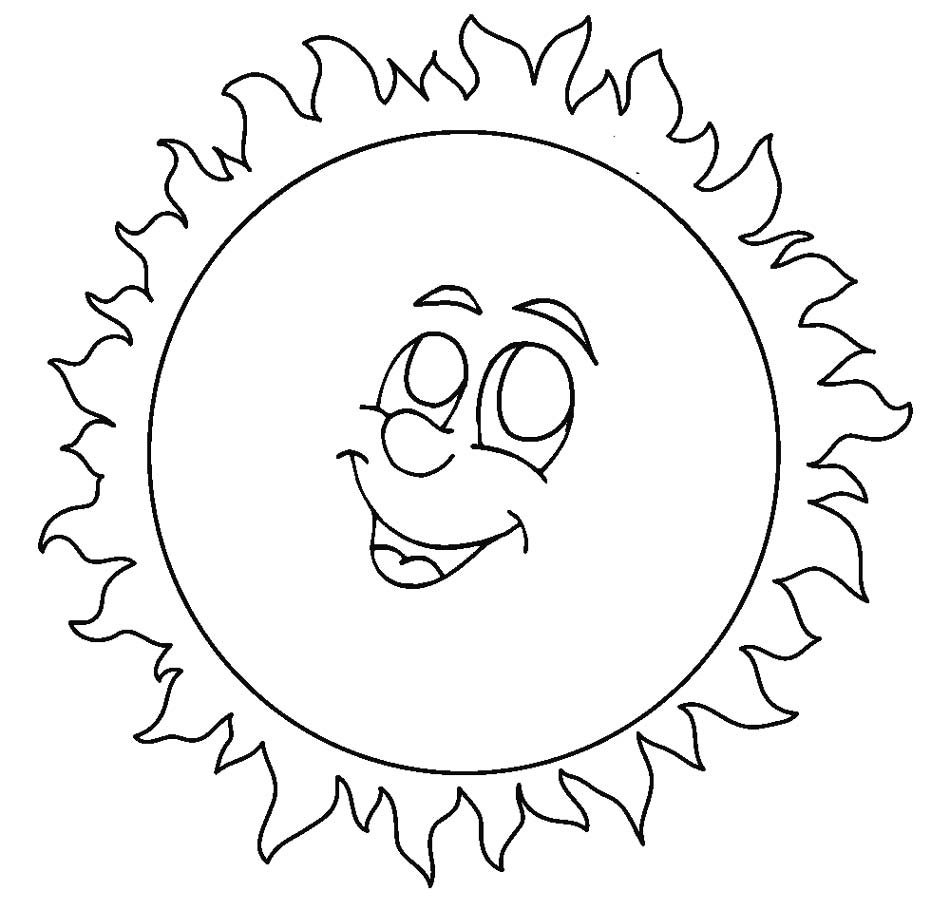 Трафарет солнышко для раскрашивания