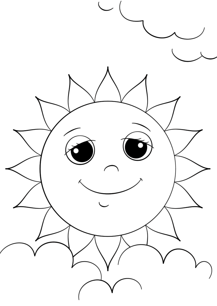Раскраска лучики солнца для детей