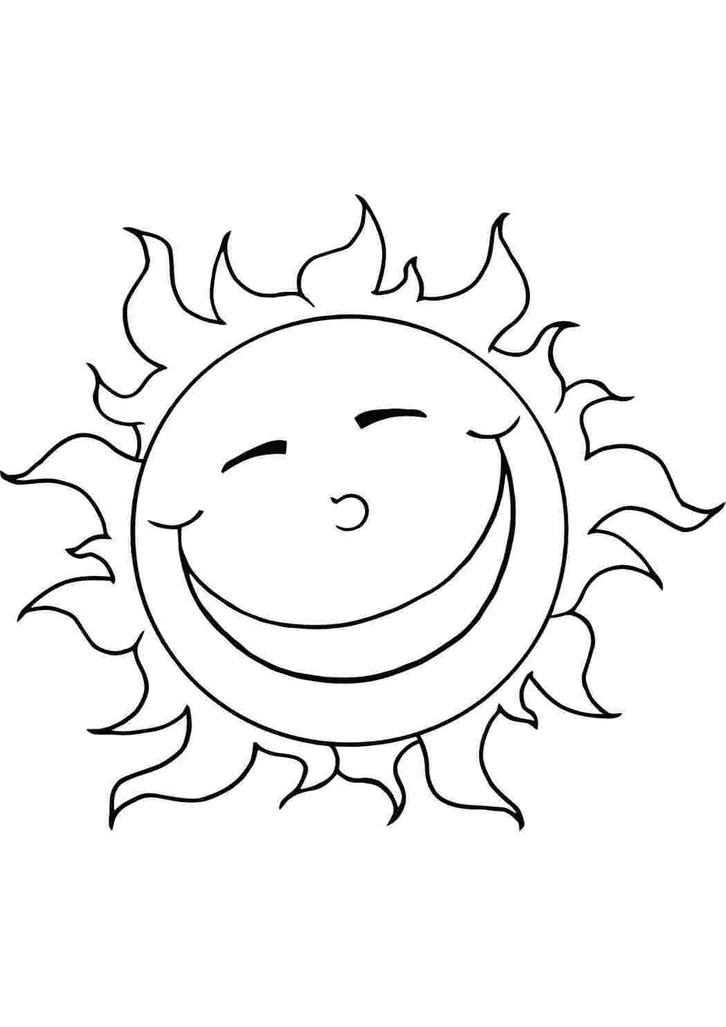 Солнышко раскраска для детей