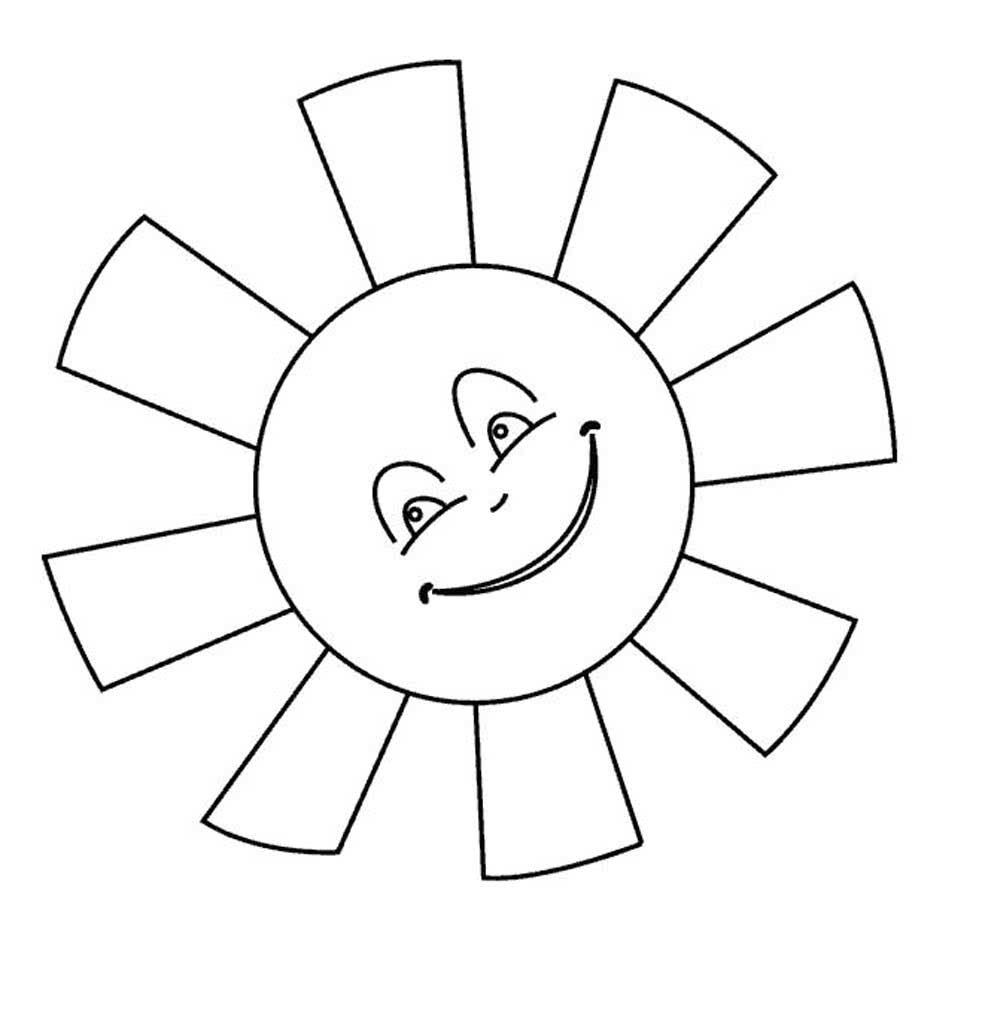 Солнышко раскраска для детей
