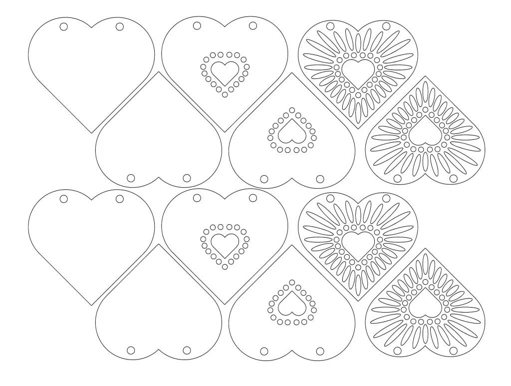 Трафареты сердечек для вырезания из бумаги
