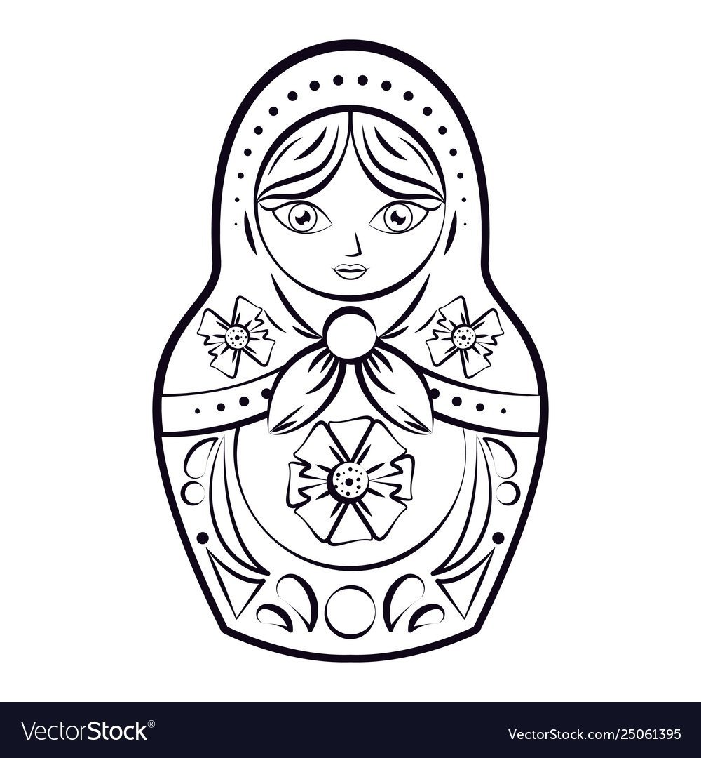 Силуэт матрешки для детей
