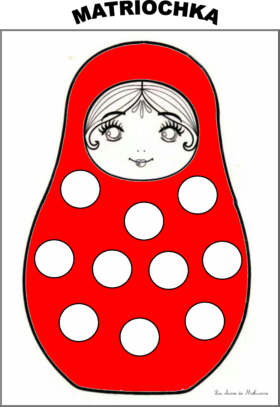 Силуэт матрешки для детей