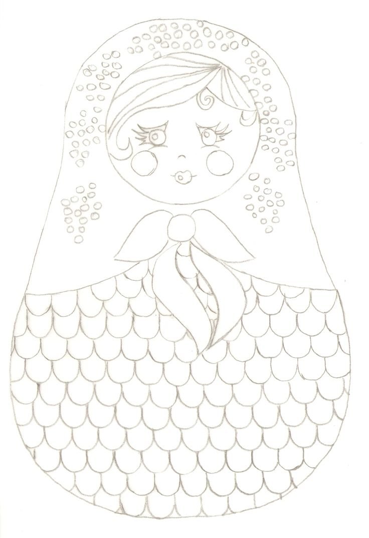 Цветная Матрешка по шаблону