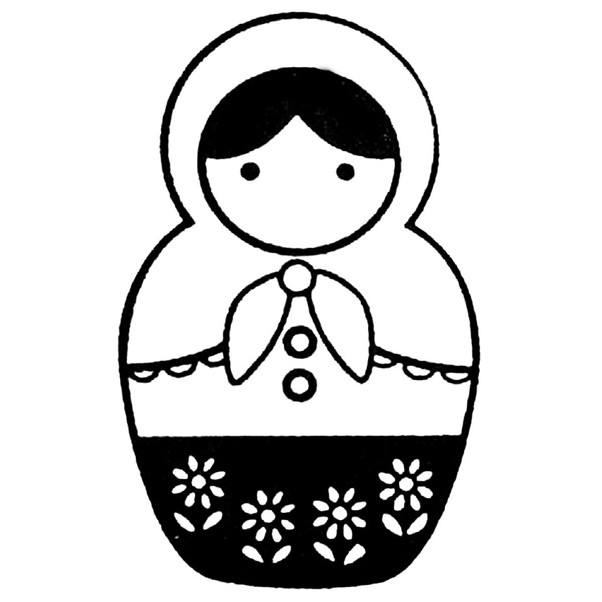 Трафарет Матрешка для детей