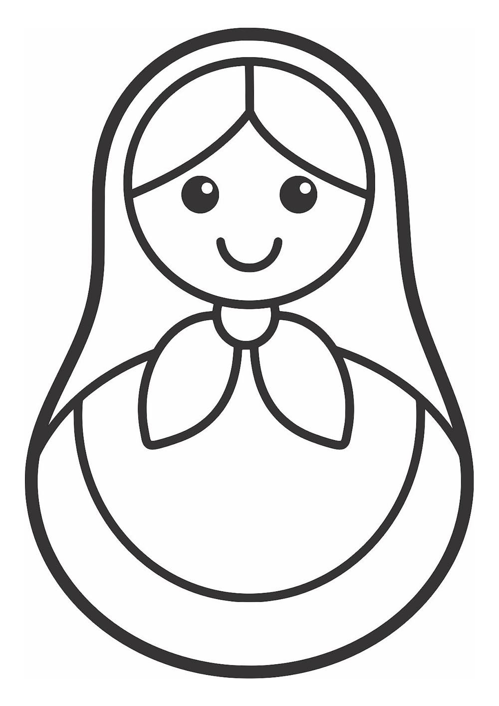 Матрешка с росписью Гжель раскраска