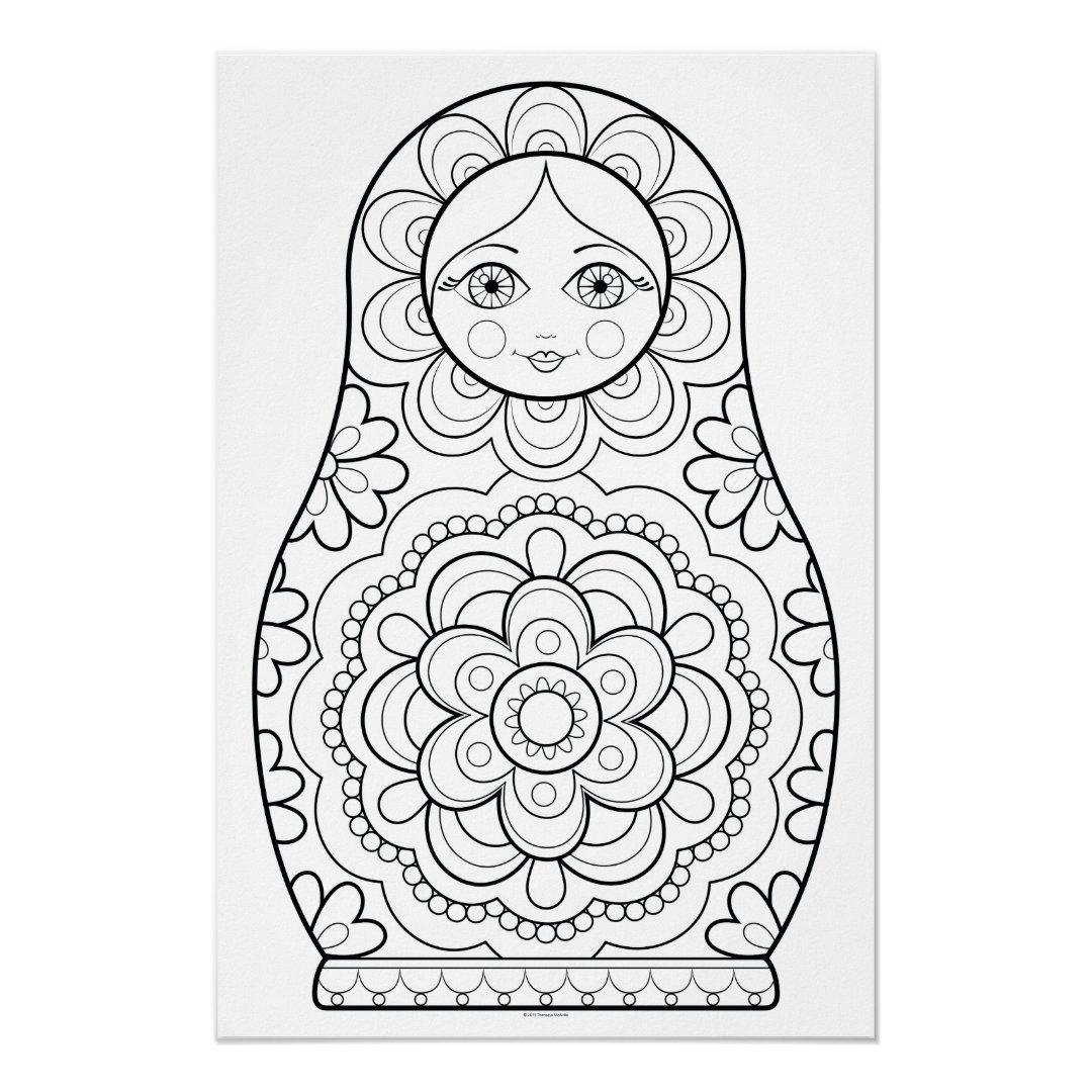 Матрешки для раскрашивания детям