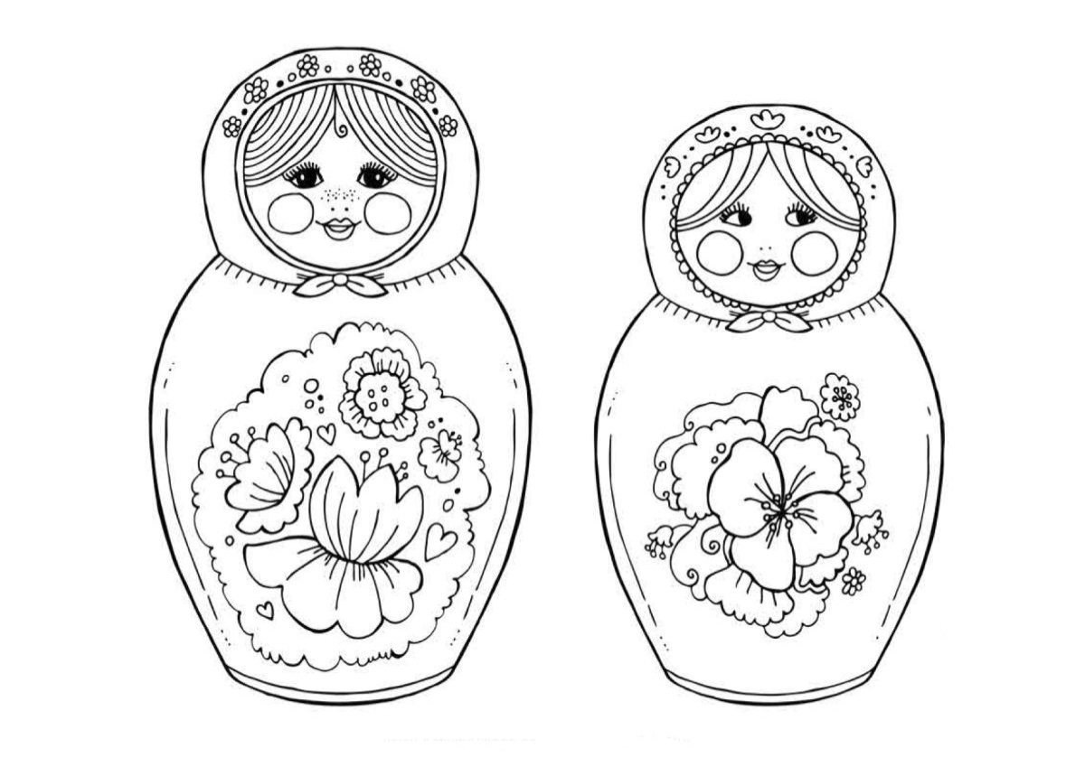 Раскраска Матрешка
