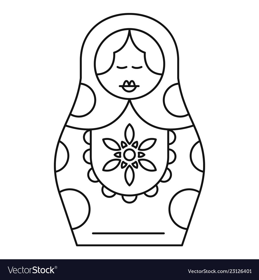Матрешка Хохлома раскраска