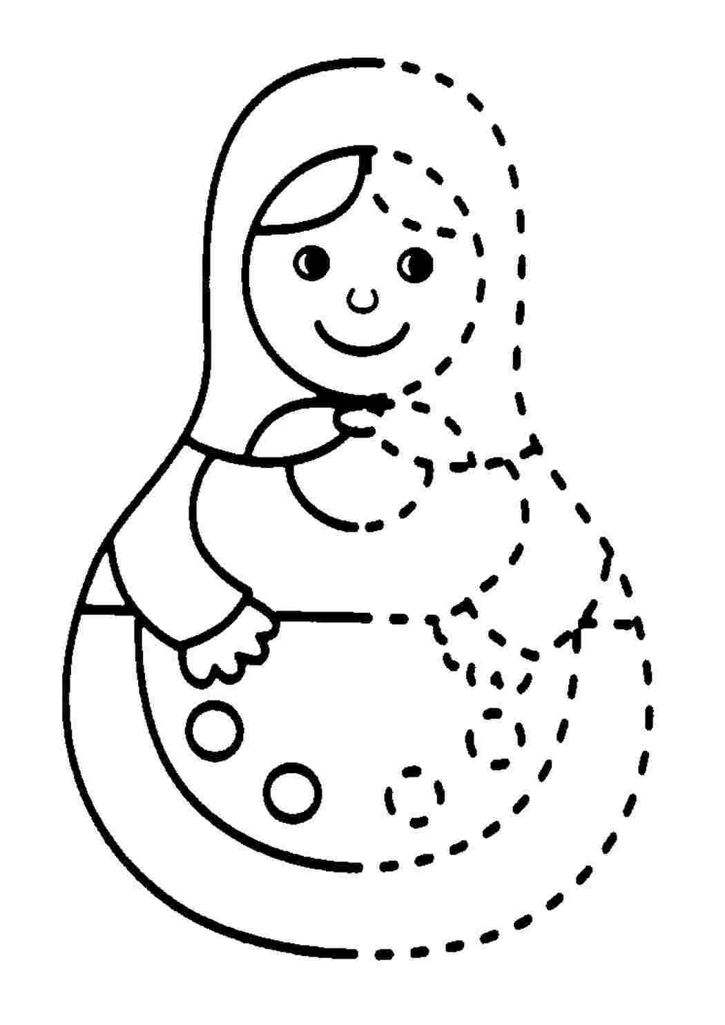 Матрешка черно белая