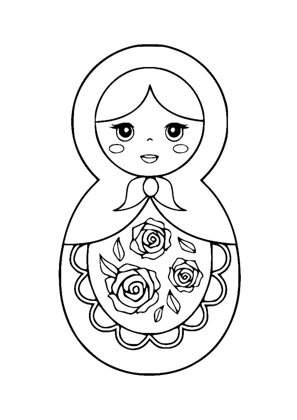 Полхов-Майданская Матрешка раскраска