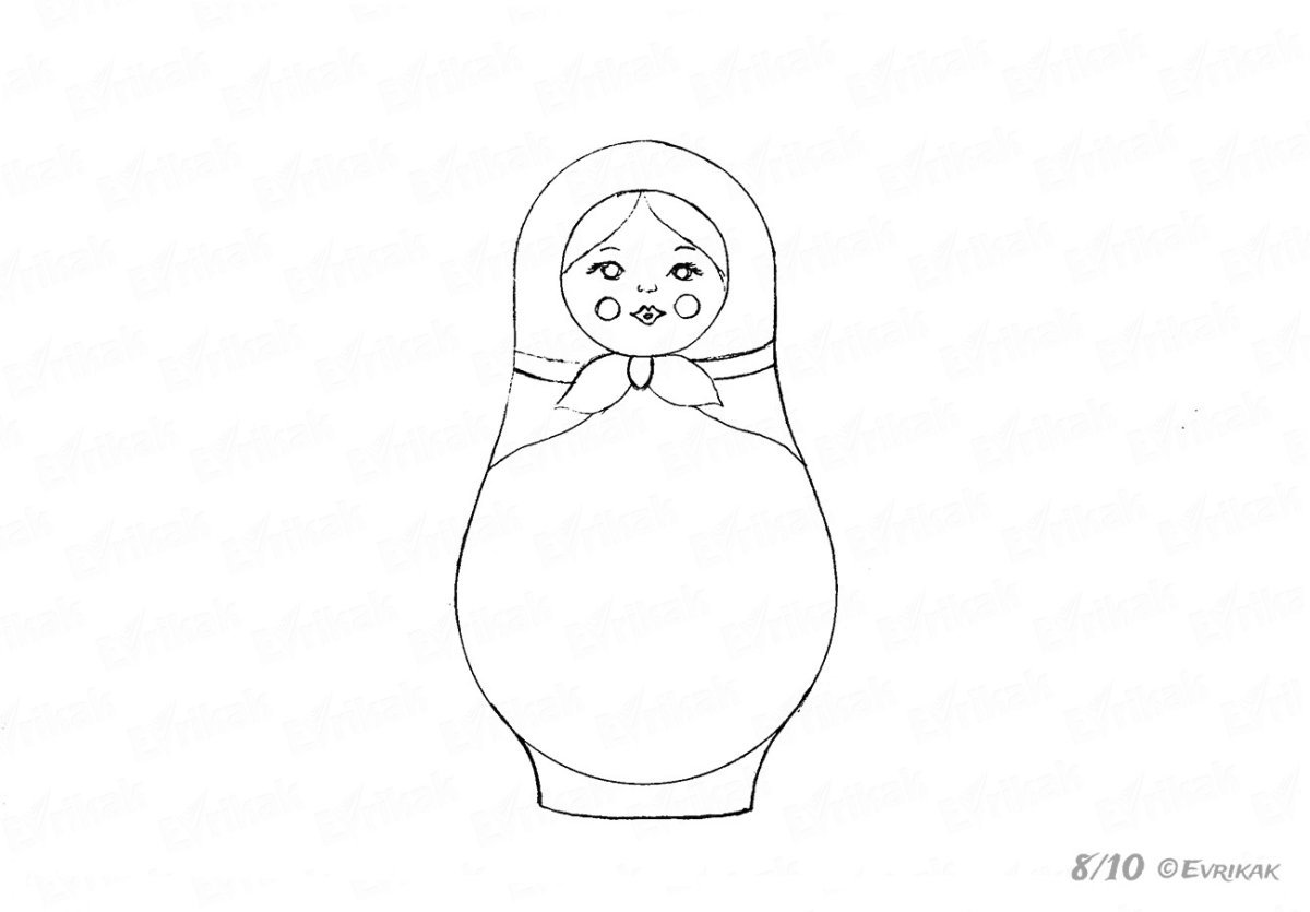 Матрешка трафарет