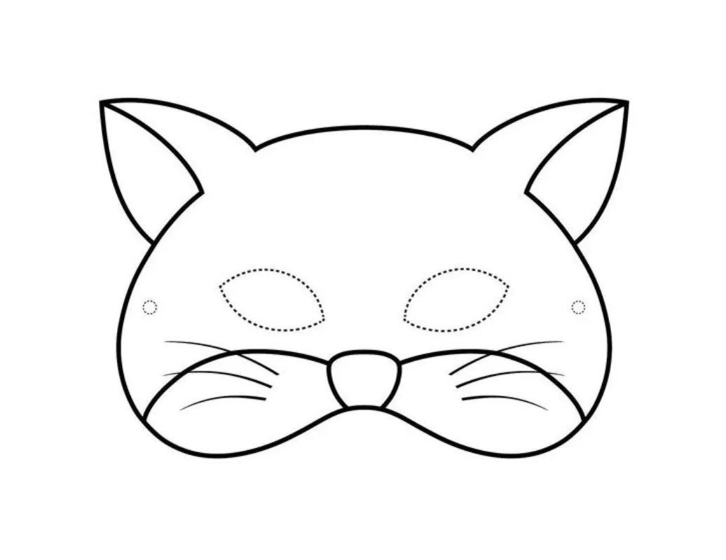 Маска кошки трафарет