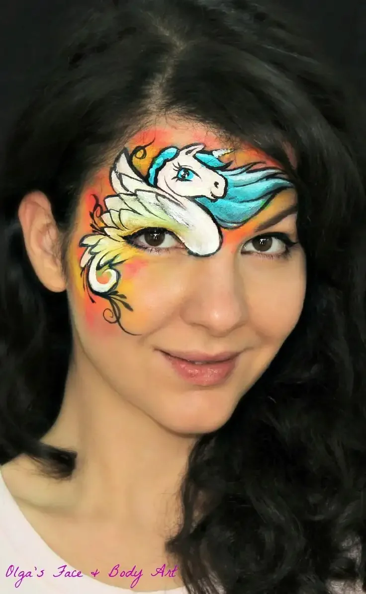 Аквагрим лошадка на лице