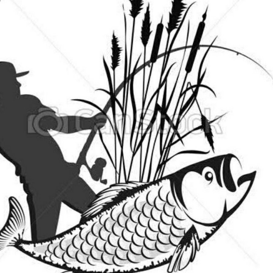 Рыбалка векторный рисунок