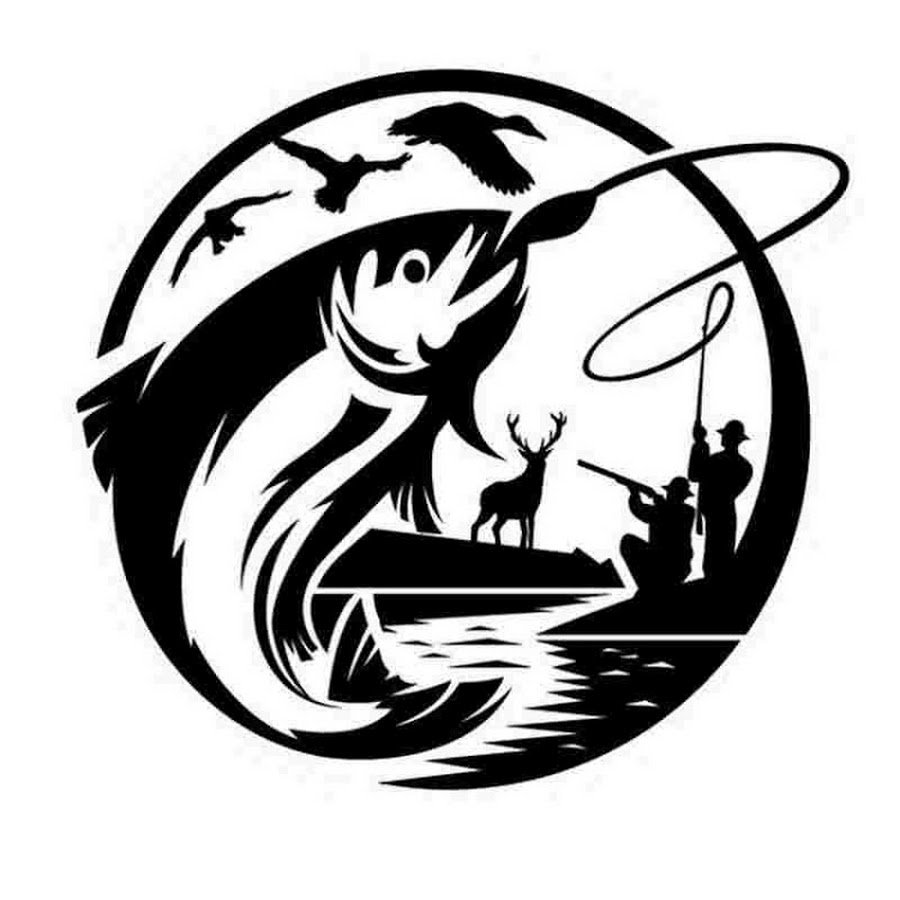 Трафареты рыб и рыбаков