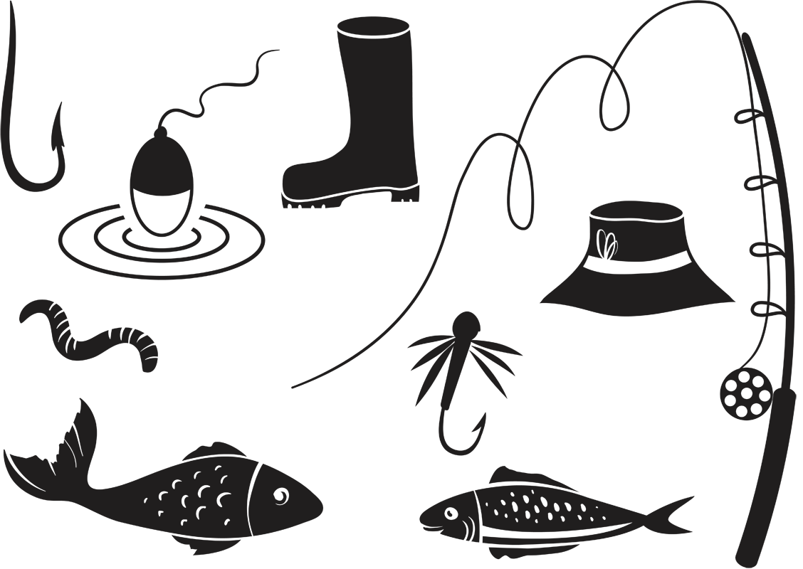 Трафарет рыбака на торт