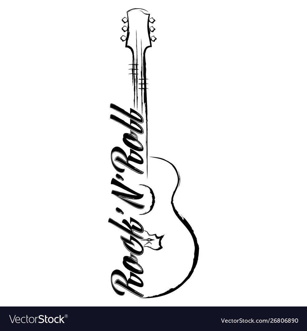 Гитара контур вектор