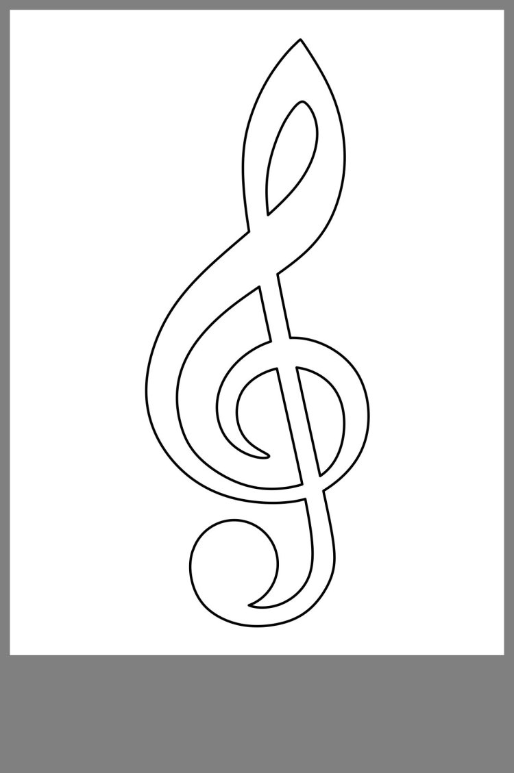 Скрипичный ключ трафарет