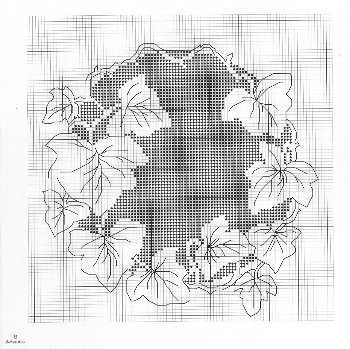Монохромная вышивка цветы